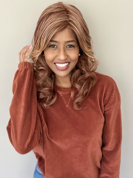 ALWAYS by Raquel Welch in color RL31/29 FIERY COPPER | Medium Light Auburn Evenly Blended with Ginger Blonde