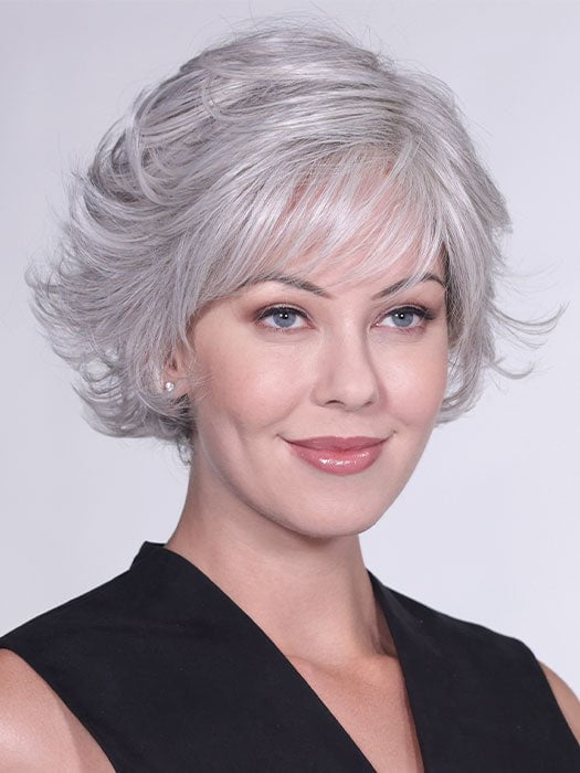 Model is wearing ROMA by BELLETRESS in color OYSTER-GRAY OYSTER GRAY | A mixture of Lightest Gray and a hint of White