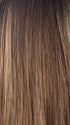 MAPLE-SUGAR-R | Light-Medium Brown Base with Warm Medium Blonde Highlights and Dark Brown Roots