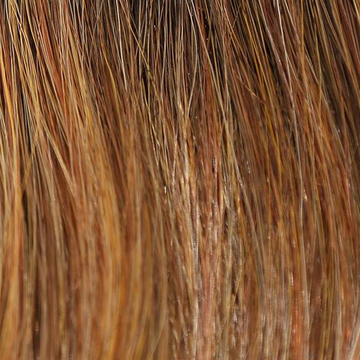 HONEY-BROWN-R | Dark Roots on a Warm Medium Brown base with Auburn and Honey highlights