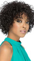 A short, layered style with spiral curls