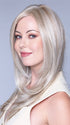 This heat friendly synthetic wig has an extended lace front for off-the-face styling