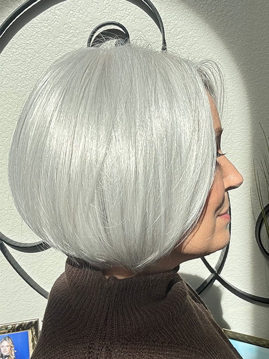 Mel B. @mels.be.ageless wearing SHELBY by JON RENAU in color 60 WINTER SUN | Pure White