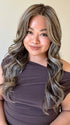 Katrina Lacasma and Arlah Soriano @wearthehairsis is wearing SOPHIA by BELLE TRESS in color CHOCOLATE BUTTERCREAM R | Medium and Dark Brown Rooted with a Blend of Medium Brown and Dark Blonde