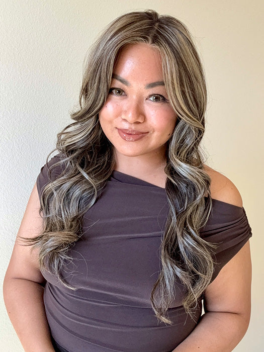 Katrina Lacasma and Arlah Soriano @wearthehairsis is wearing SOPHIA by BELLE TRESS in color CHOCOLATE BUTTERCREAM R | Medium and Dark Brown Rooted with a Blend of Medium Brown and Dark Blonde