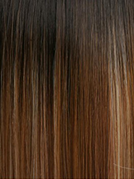 TT4/2613 | Medium Dark Brown Top with Honey Blonde and Platinum Blonde Bottom