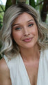 Heather @cjswigs wearing ECLAT by ELLEN WILLE in color PEARL-BLONDE-ROOTED 101.16.1001 | Pearl Platinum, Dark Ash Blonde, and Medium Honey Blonde mix