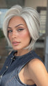 Model is wearing TAILORED ALLURE by RAQUEL WELCH in color TAILORED ALLURE in color L51/61 ICED GRANITA | Lightest Grey Progresses to a Deep Grey at the Nape