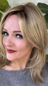 Marcie @wig.obsessed wearing HARPER by JON RENAU in color 12FS12 MALIBU BLONDE | LIght Gold Brown, Light Natural Gold Blonde, Pale Natural Gold-Blonde Blend, Shaded with Light Gold Brown