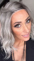 Nichole Corbett @nicholealee wearing NYX by RENE OF PARIS in color SILVER OYSTER R | Silver and Beige blended base with Rich Brown Root tone. Great substitute tone for Blond