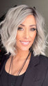 Nichole Corbett @nicholealee wearing NYX by RENE OF PARIS in color SILVER OYSTER R | Silver and Beige blended base with Rich Brown Root tone. Great substitute tone for Blond