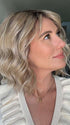 Jenny B. @thewiggygirl wearing CONQUER THE WAVES by GABOR in shade SS BISCUIT 19-23 | Light Ash Blonde Evenly Blended with Cool Platinum Blonde with Dark Roots