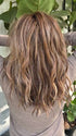 Marcie @wig.obsessed wearing BEACH WAVE MAGIC by TRESSALLURE in color 17/23/R8 | Beige Blonde and Auburn Blended with Medium Brown Roots
