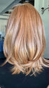 Lisa Mullins @beautifulyouwigreviews wearing SANTA BARBARA by BELLETRESS in color SIENNA SPICE | A true light Strawberry Blonde/Red with Low Light and Highlights
