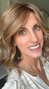 Lisa Mullins @beautifulyouwigreviews is wearing VERONICA by BELLE TRESS in color RAW SUGAR BLONDE | A Neutral Light Blonde, Honey Blonde, Pale Gold Blonde, with a base of Light Brown Low Lights featuring a Medium Root Color