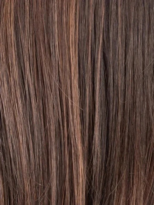CHOCOLATE MULTI SHADED | 33.27.6 Dark Auburn and Dark Strawberry Blonde with Dark Brown Blend with Shaded Roots