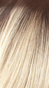 CHAMPAGNE-R | Light Beige Blonde, Medium Honey Blonde, and Platinum Blonde blend with Dark Roots