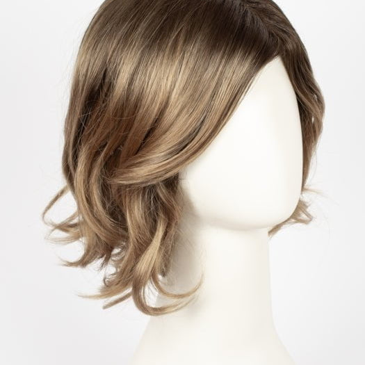 MACADAMIA-LR | Medium brown and light honey brown evenly blended with long dark brown roots