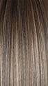 BRONDE-R | Dark brown and natural medium blond tones are mixed together and shaded with medium dark brown roots for a realistic appearance.