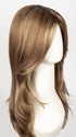 MAPLE-SUGAR-R | Light-Medium Brown Base with Warm Medium Blonde Highlights and Dark Brown Roots