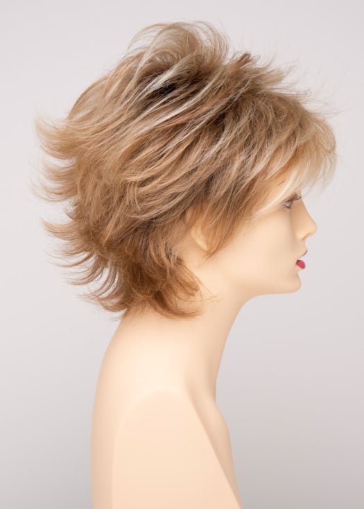 SPARKLING CHAMPAGNE | Medium Brown roots with overall Strawberry Blonde base and soft Golden Blonde highlights