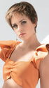 This timeless, short cut is able to be styled many ways and also features a fascinating neckline