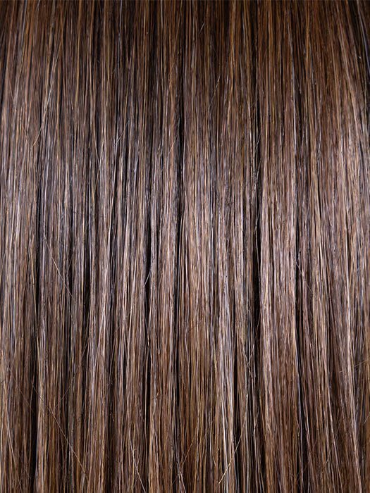 FRENCH ROAST BROWN-R  | A deep, luxurious brunette featuring a dark brown base with warm bronze and subtle red undertones. Softly rooted for natural depth and dimension.