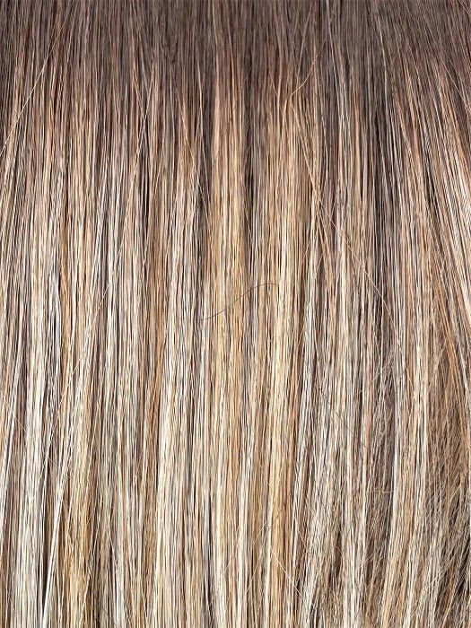 MACADAMIA LATTE R | A combination of Medium and Light Brown, highlighted with Light Gold Blonde, and a mixture of Ash Blonde and Light Gold Blonde, Rooted with Medium and Light Brown
