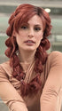 Roxie in BROOKLYN by Rene of Paris | Wig was braided for photoshoot | Color: HENNA-RED-R | Bright and Vibrant Red with Cherry Undertones, Rooted with Rich Coffee Bean Brown