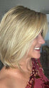 Susan Cooke @wigs_with_wisdom wearing CAMERON PETITE by JON RENAU in 12FS8 SHADED PRALINE | Light Gold Brown, Light Natural Gold Blonde & Pale Natural Gold-Blonde Blend, Shaded with Medium Brown