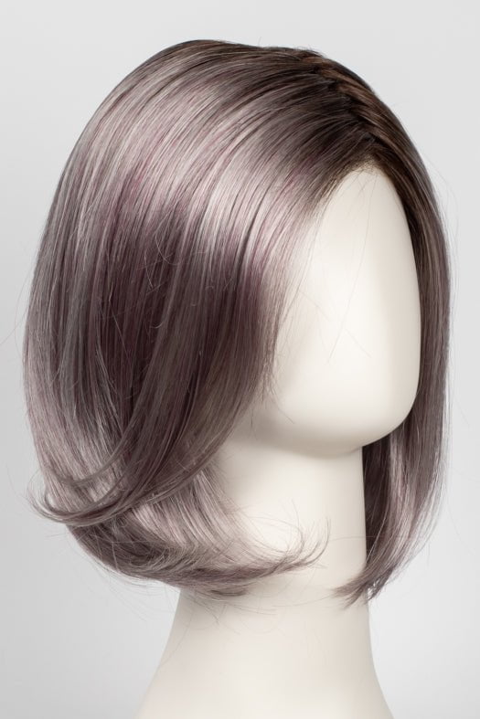 FS38/PLS8 FLURRY | Dark Natural Gold Brown with 35% Grey with Bold Plum Highlights. Shaded with Medium Brown