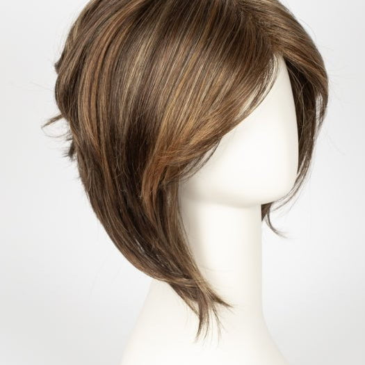 ALMOND ROCKA | Dark Golden Brown base color with Strawberry Blonde and Bright Cooper evenly blended highlights