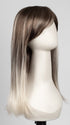 S18-60/102RO SOLSTICE | Dark Natural Ash Blonde roots to midlength, pure white with Pale Platinum Blonde midlength to ends