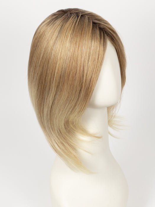 27T613S8 SHADED SUN | Medium Natural Red-Gold Blonde & Pale Natural Gold Blonde Blend and Tipped, Shaded with Medium Brown
