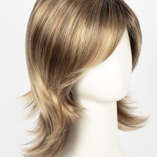 BERNSTEIN ROOTED | Light Brown base with subtle Light Honey Blonde and Light Butterscotch Blonde highlights and Dark Roots