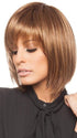 A short, trendy, and softly angled cut wig