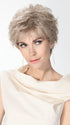 Model is wearing CHARME SOFT SMALL by ELLEN WILLE in PEARL MIX | Pearl Platinum and Medium Ash Blonde Blend