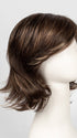 ALMOND ROCKA R | Rooted Dark Golden Brown base color with Strawberry Blonde and Bright Cooper evenly blended highlights