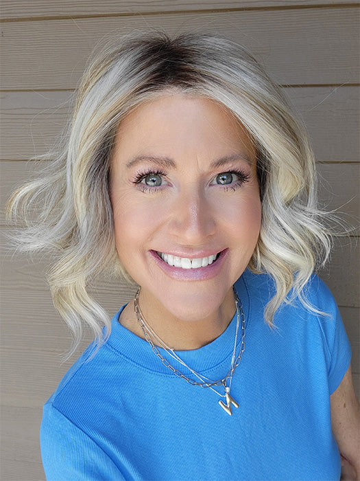 Natalie Gray @vanish.into.thin.hair wearing CLARE by BELLE TRESS in color BUTTERBEER R | Dark Brown Base and Root that transitions smoothly into a buttery blonde, infused with creamy honey and toffee tones