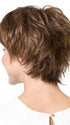 Tapered neckline layers blend with the choppy crown length