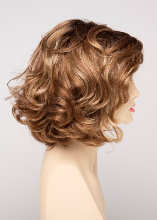 GOLDEN NUTMEG | Medium Brown roots with overall Warm Cinnamon base and Golden Blonde highlights