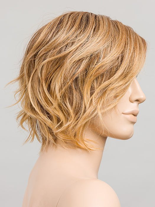 TOFFEE BLONDE ROOTED | Dark Strawberry Blonde with Light Reddish Auburn and Light Strawberry Blonde Blend with Shaded Roots