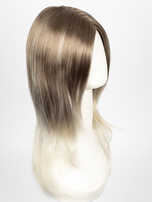 S18-60/102RO SOLSTICE | Dark Natural Ash Blonde roots to midlength, pure white with Pale Platinum Blonde midlength to ends