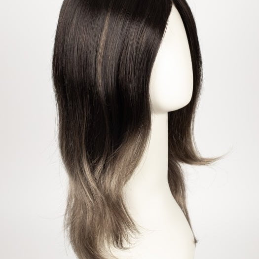 S2-103/18RO MIDNIGHT | Black/Brown Blend roots to midlength, Platinum Blonde& Dark Natural Ash Blonde blend midlength to ends