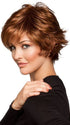 A short, textured and layered cut with a wispy bang and flipped ends