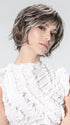 Model is wearing ESCAPE SOFT by ELLEN WILLE in color SMOKE FROSTED 38.36.60 | Light Brown and Medium Brown with Pearl White and Grey Blend with a Soft Matte Finish