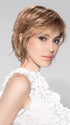 Model is wearing ESCAPE SOFT by ELLEN WILLE in color TOFFEE BLONDE ROOTED 27.31.20 | Dark Strawberry Blonde with Light Reddish Auburn and Light Strawberry Blonde Blend with Shaded Roots