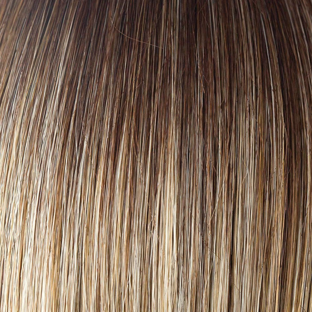 CREAMY-TOFFEE-LR | Longer rooted dark with light platinum blonde and light honey blonde