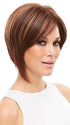 Asymmetrical stacked bob with lace front and an invisible monofilament cap