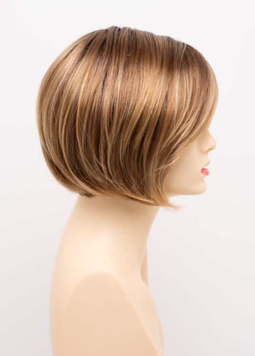 GOLDEN NUTMEG | Medium Brown roots with overall Warm Cinnamon base and Golden Blonde highlights